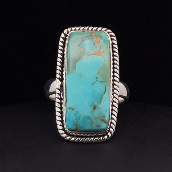 Sterling Silver Kingman Turquoise Ring Size 5.5