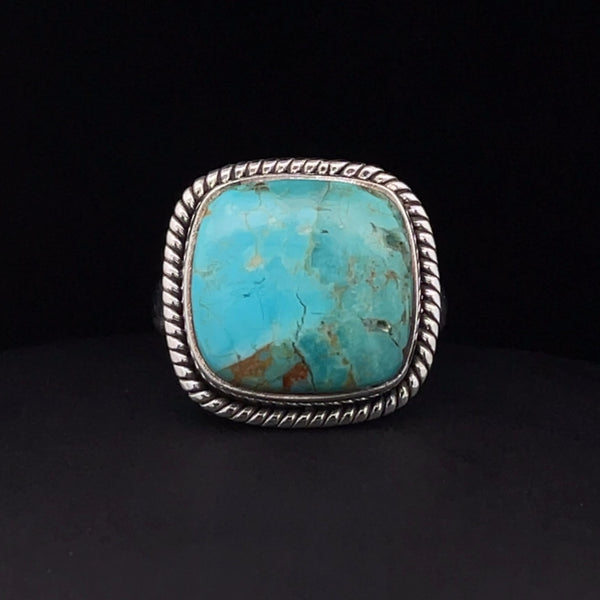 Sterling Silver Kingman Turquoise Ring Size 6.5