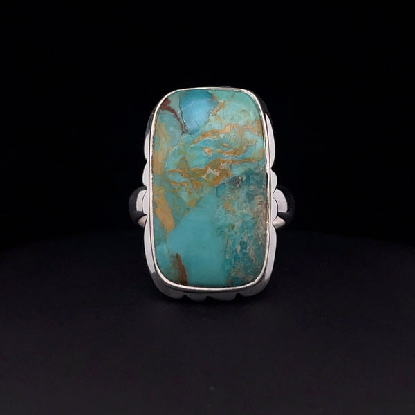 Sterling Silver Kingman Turquoise Ring Size 7