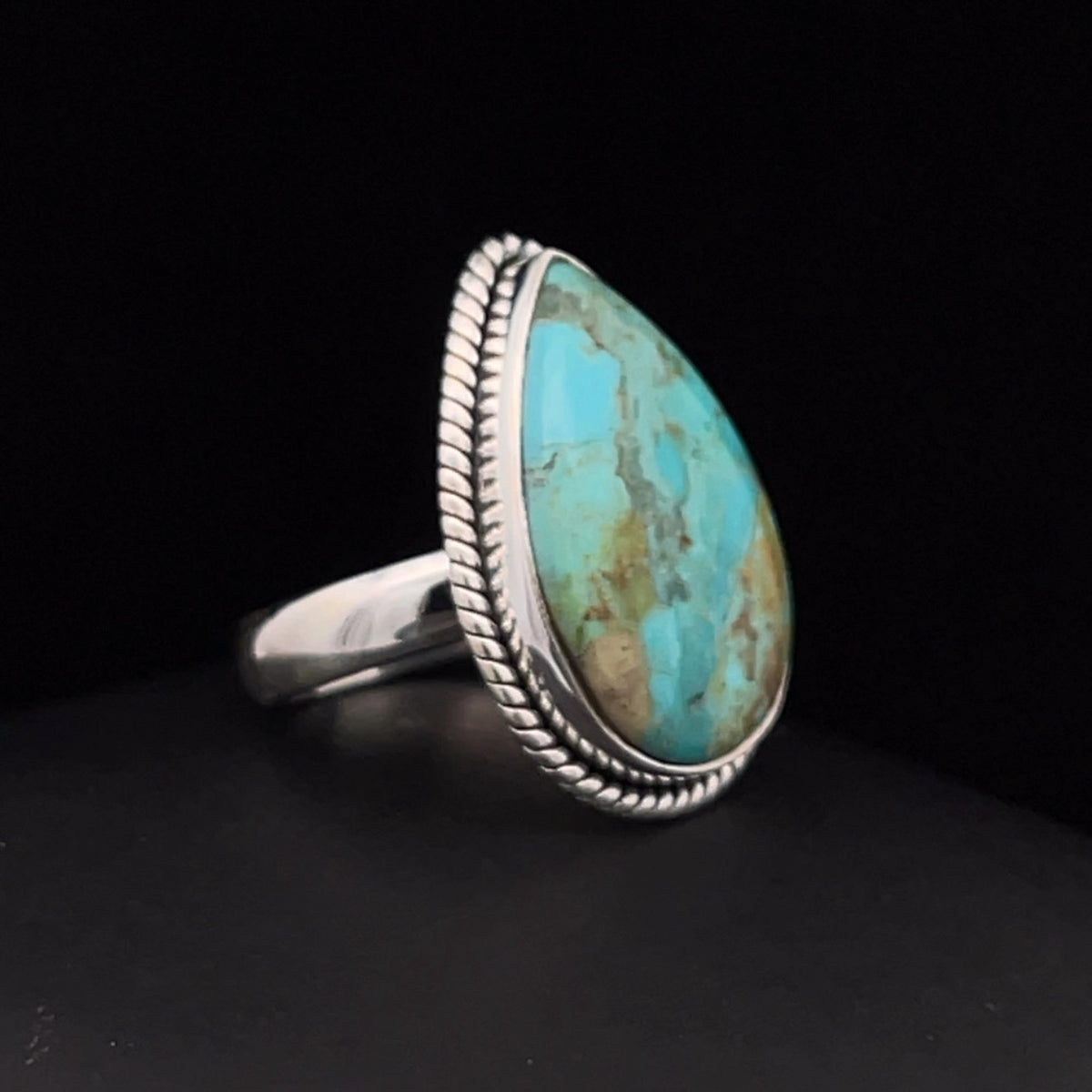 Sterling Silver Kingman Turquoise Ring Size 5.5