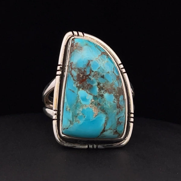 Sterling Silver Kingman Turquoise Ring Size 6