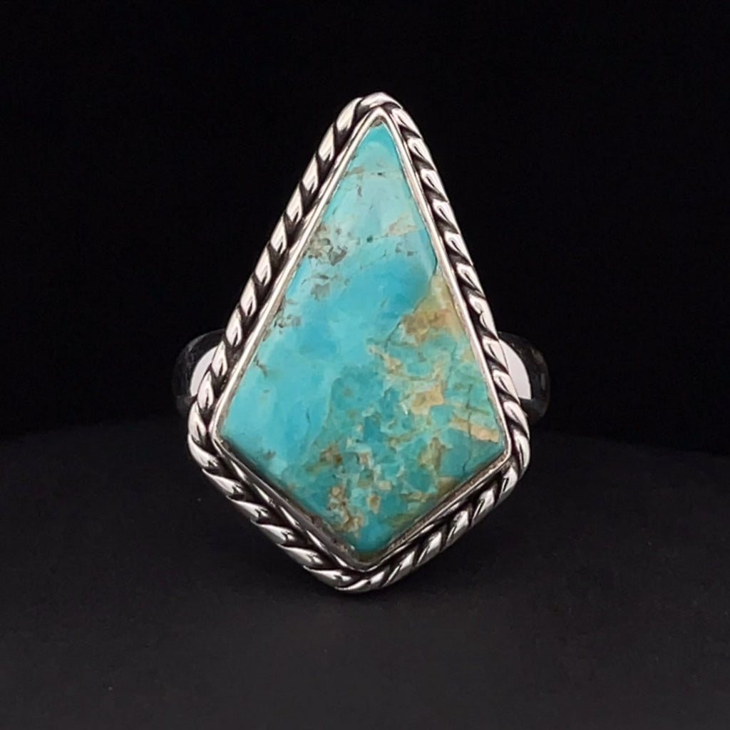 Sterling Silver Kingman Turquoise Ring Size 6.5