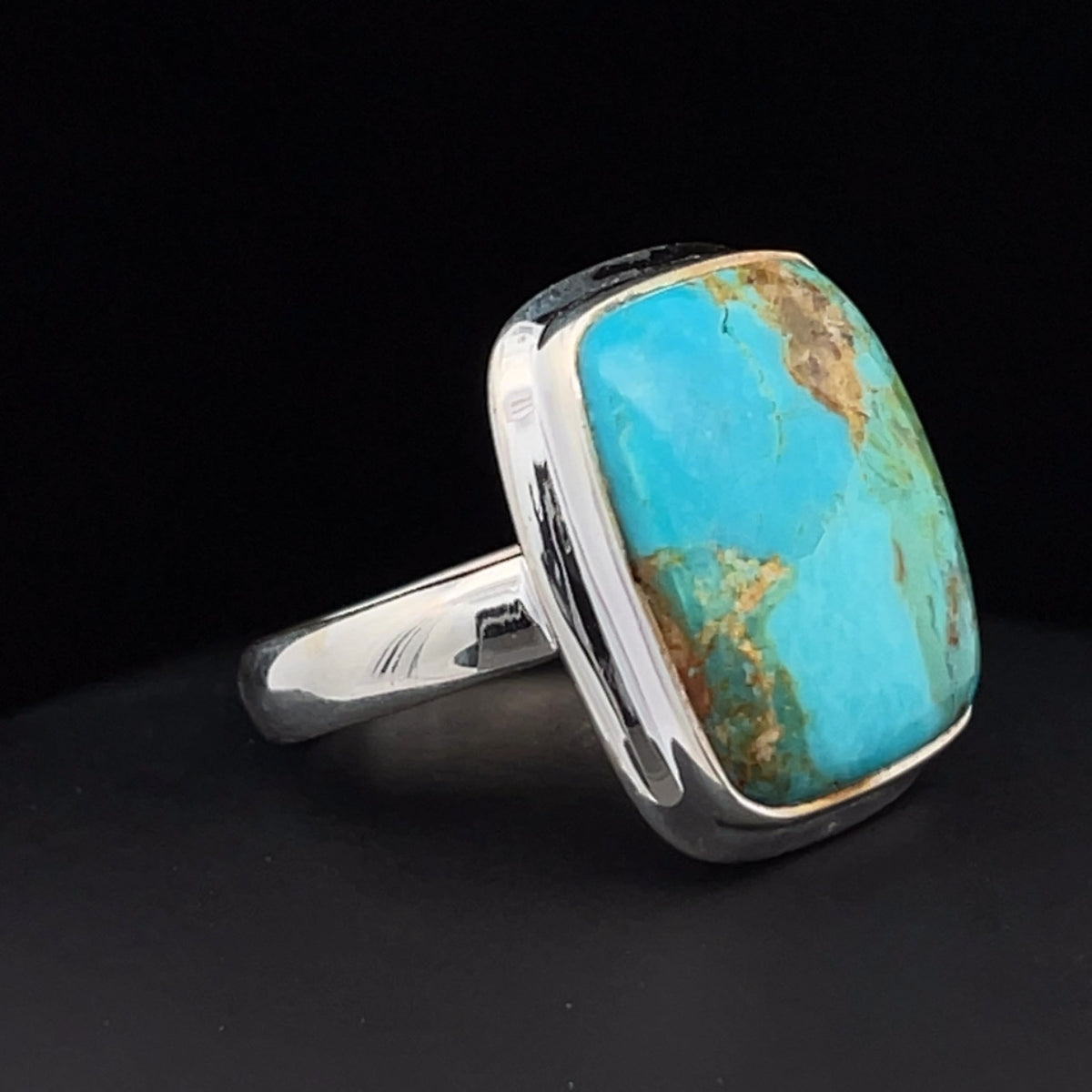 Sterling Silver Kingman Turquoise Ring Size 7