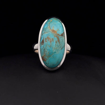 Sterling Silver Kingman Turquoise Ring Size 7
