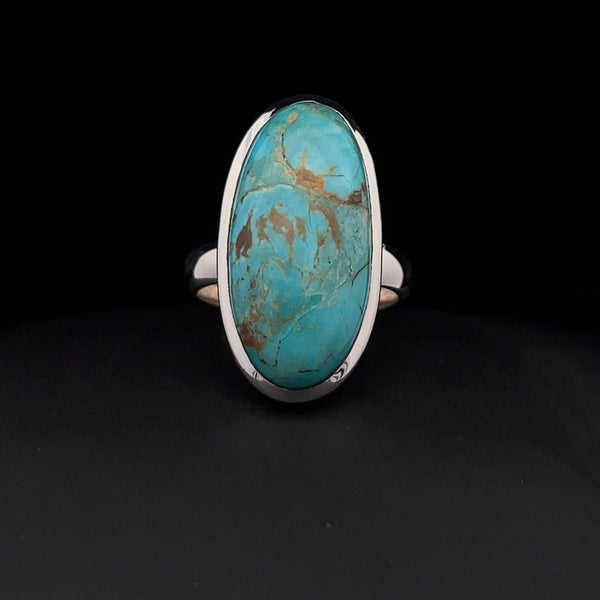 Sterling Silver Kingman Turquoise Ring Size 7