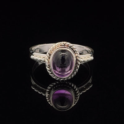 Sterling Silver Amethyst Ring Size 8