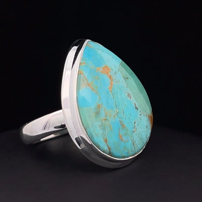 Sterling Silver Kingman Turquoise Ring Size 7