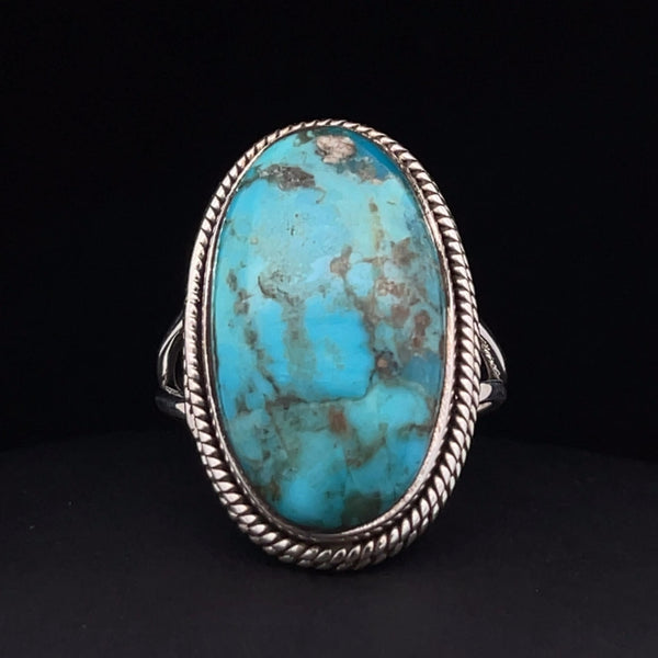 Sterling Silver Kingman Turquoise Ring Size 9