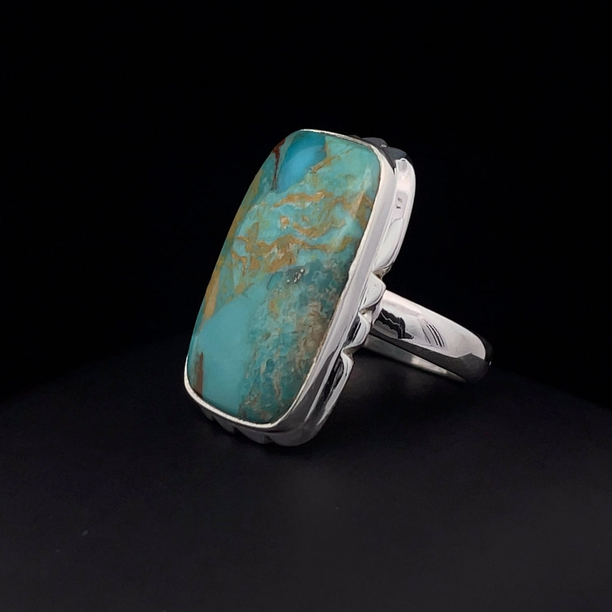 Sterling Silver Kingman Turquoise Ring Size 7