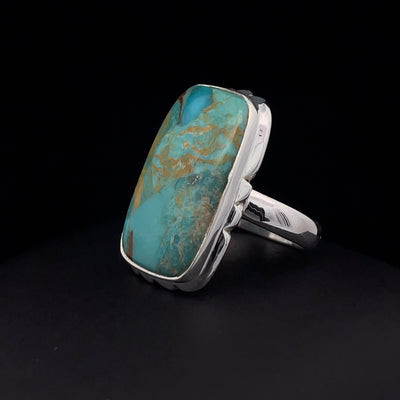 Sterling Silver Kingman Turquoise Ring Size 7