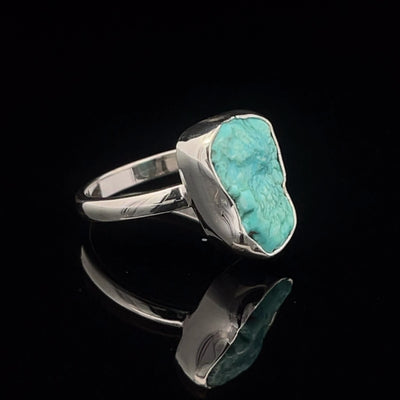 Sterling Silver Raw Turquoise Ring Size 7