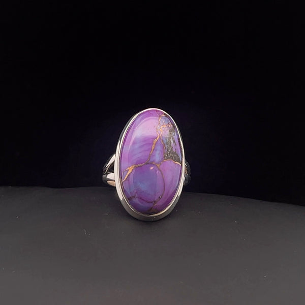 Sterling Silver Copper Purple Turquoise Ring Size 7