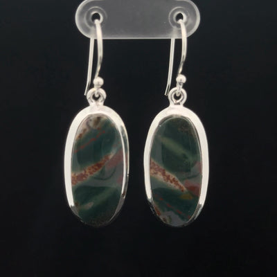 Sterling Silver Bloodstone Earrings