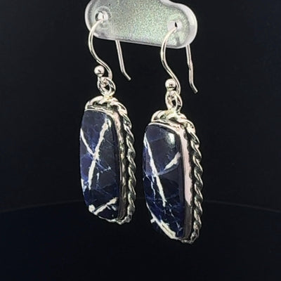 Sterling Silver Sodalite Earrings