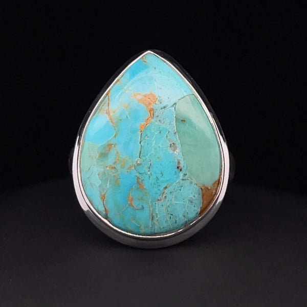 Sterling Silver Kingman Turquoise Ring Size 7