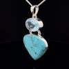 Sterling Silver Raw Kingman Turquoise and Topaz Pendant