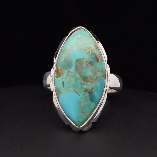 Sterling Silver Kingman Turquoise Ring Size 5.5