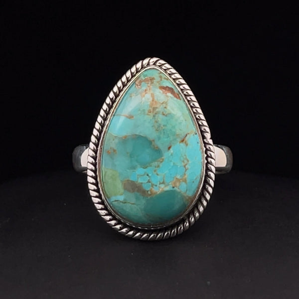 Sterling Silver Kingman Turquoise Ring Size 9.5