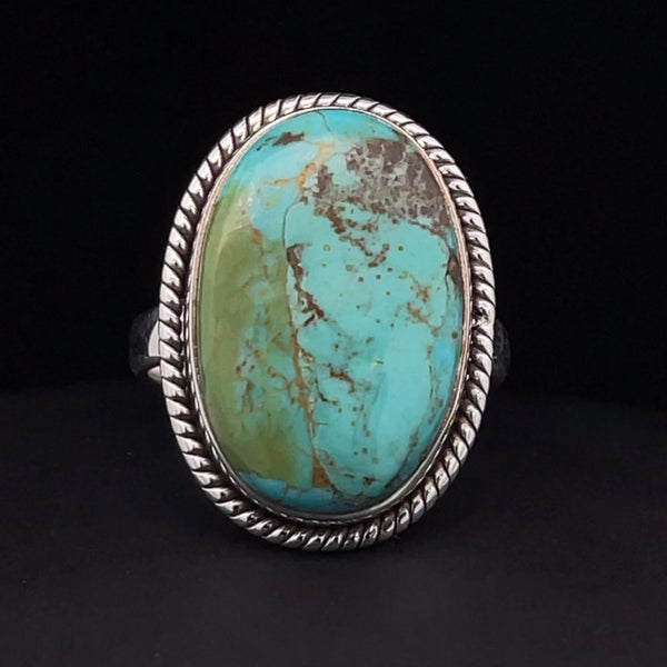 Sterling Silver Kingman Turquoise Ring Size 8