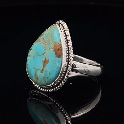 Sterling Silver Kingman Turquoise Ring Size 10