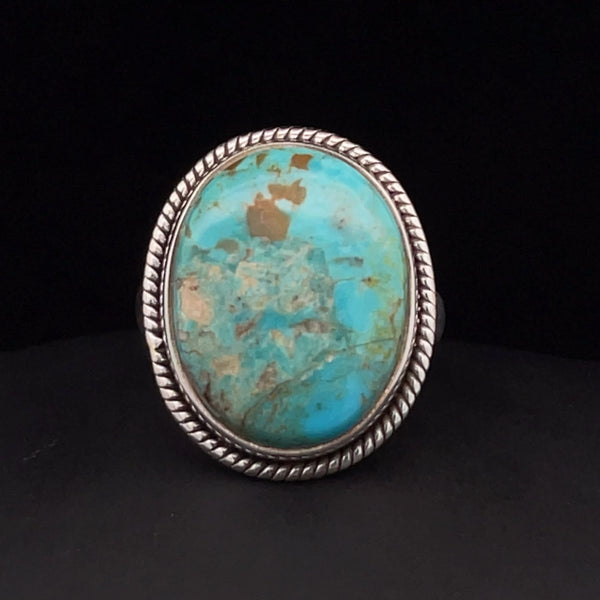 Sterling Silver Kingman Turquoise Ring Size 8