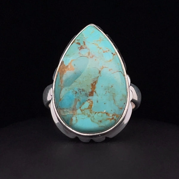 Sterling Silver Kingman Turquoise Ring Size 7