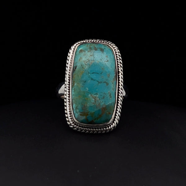 Sterling Silver Kingman Turquoise Ring Size 7