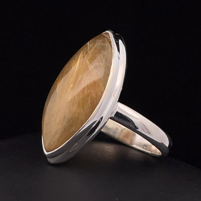 Sterling Silver Rutilated Quartz Ring Size 10