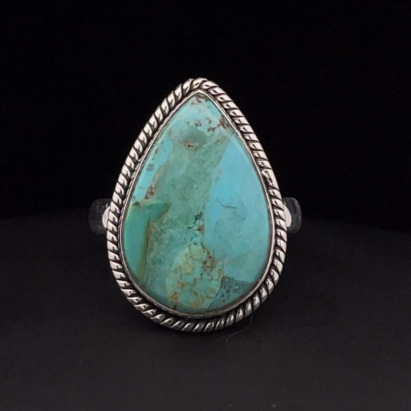 Sterling Silver Kingman Turquoise Ring Size 8