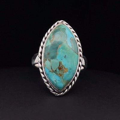 Sterling Silver Kingman Turquoise Ring Size 6.5