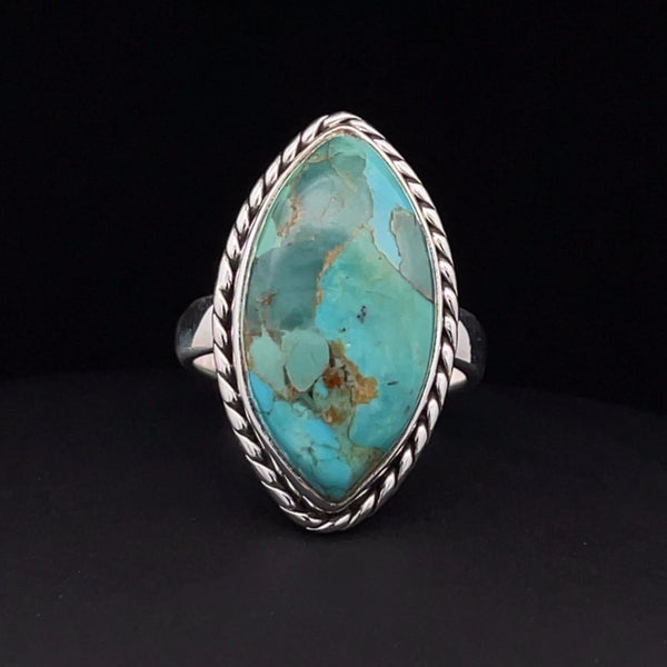 Sterling Silver Kingman Turquoise Ring Size 6.5