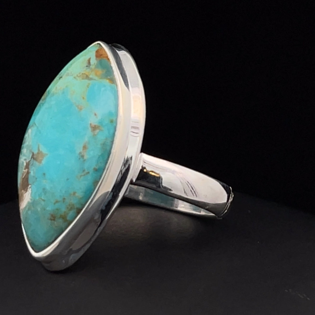 Sterling Silver Kingman Turquoise Ring Size 7