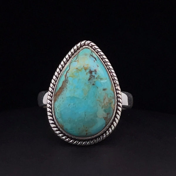 Sterling Silver Kingman Turquoise Ring Size 9.5