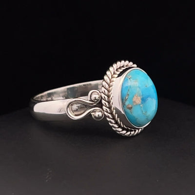 Sterling Silver Kingman Turquoise Ring Size 8