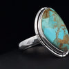 Sterling Silver Kingman Turquoise Ring Size 8