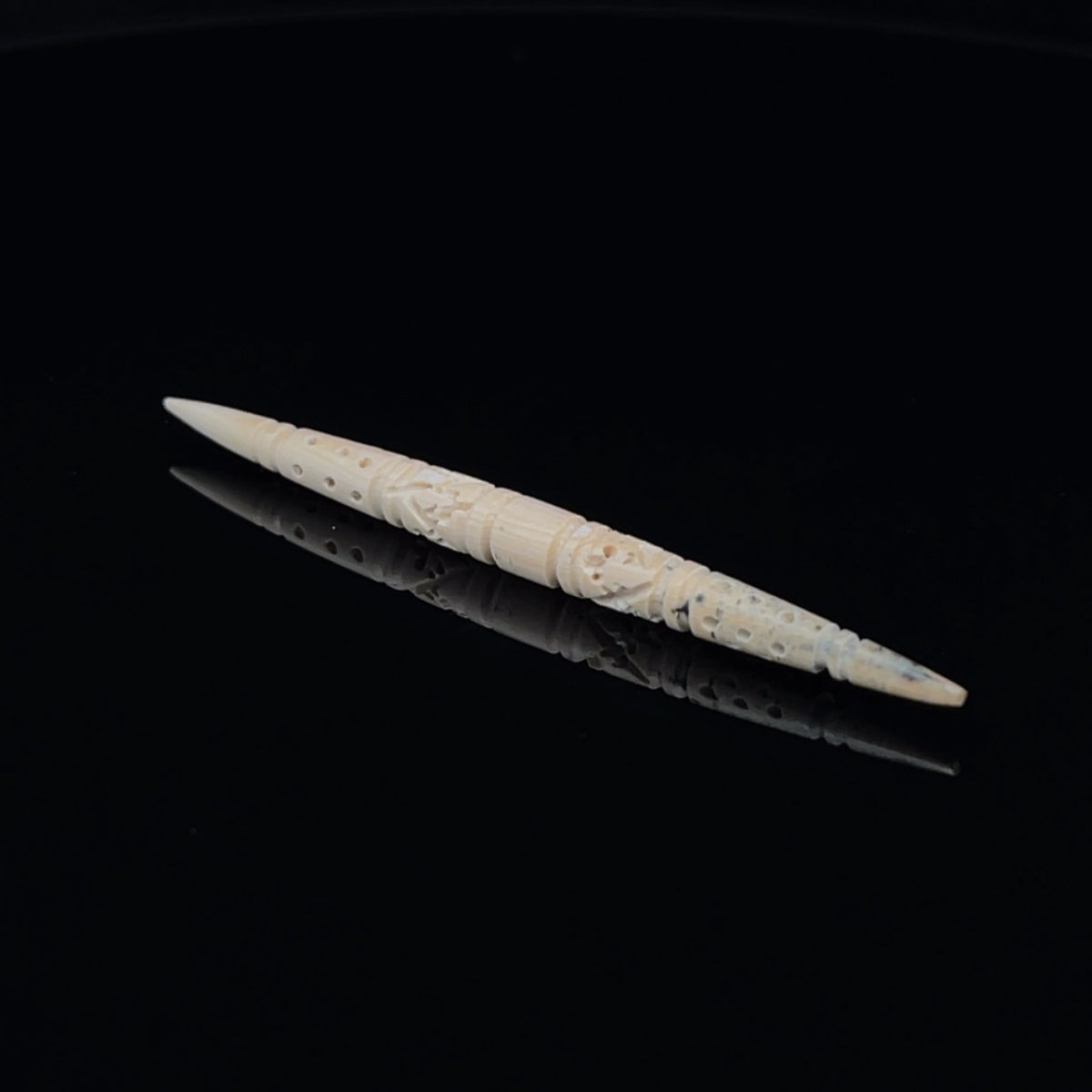 6g (4mm) Fossilized Mammoth Ivory Carved Septum Spike