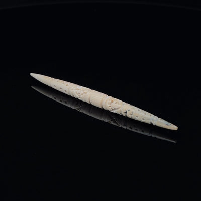 6g (4mm) Fossilized Mammoth Ivory Carved Septum Spike