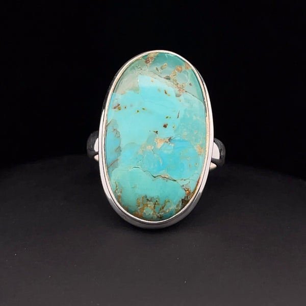 Sterling Silver Kingman Turquoise Ring Size 7