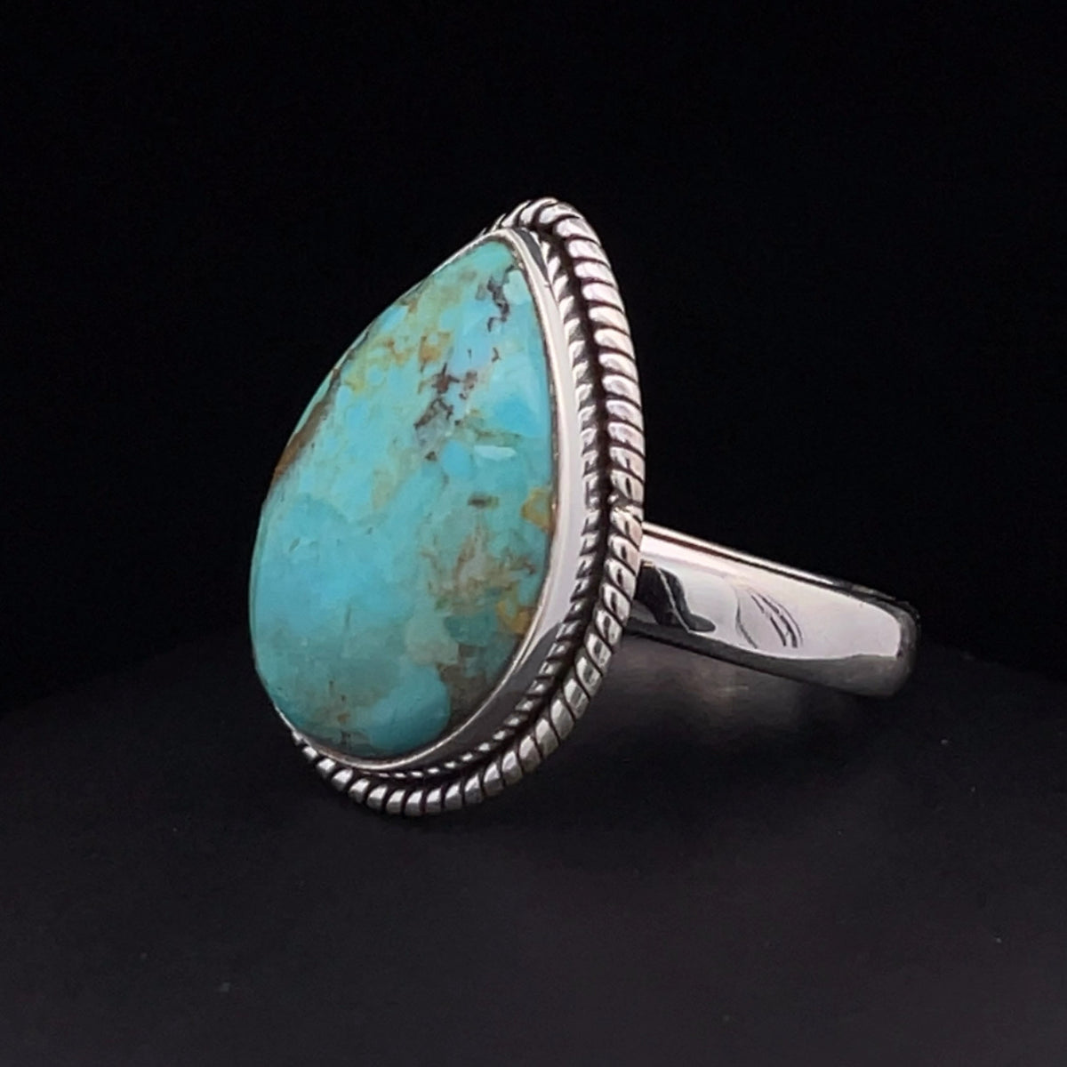 Sterling Silver Kingman Turquoise Ring Size 9.5