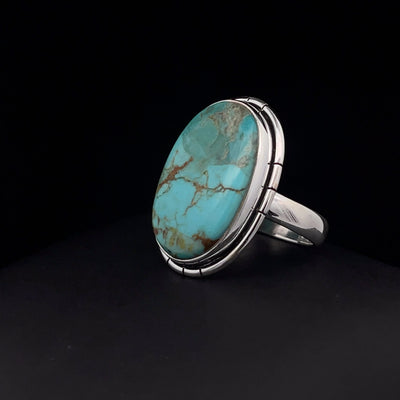 Sterling Silver Kingman Turquoise Ring Size 7