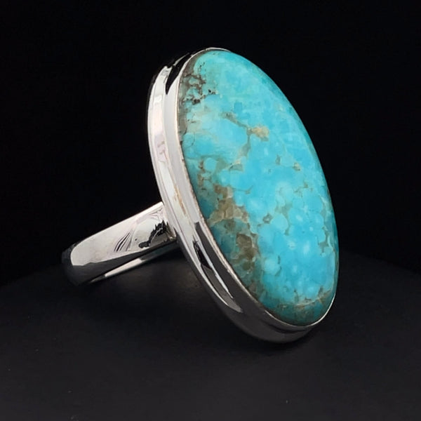 Sterling Silver Kingman Turquoise Ring Size 8