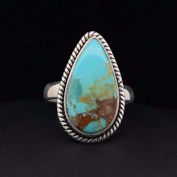 Sterling Silver Kingman Turquoise Ring Size 6.5