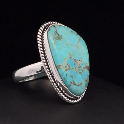 Sterling Silver Kingman Turquoise Ring Size 8