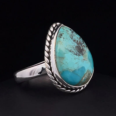 Sterling Silver Kingman Turquoise Ring Size 9.5