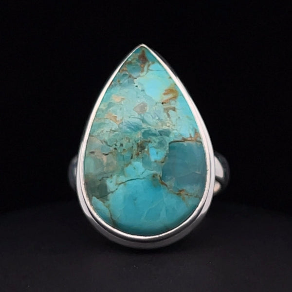 Sterling Silver Kingman Turquoise Ring Size 7