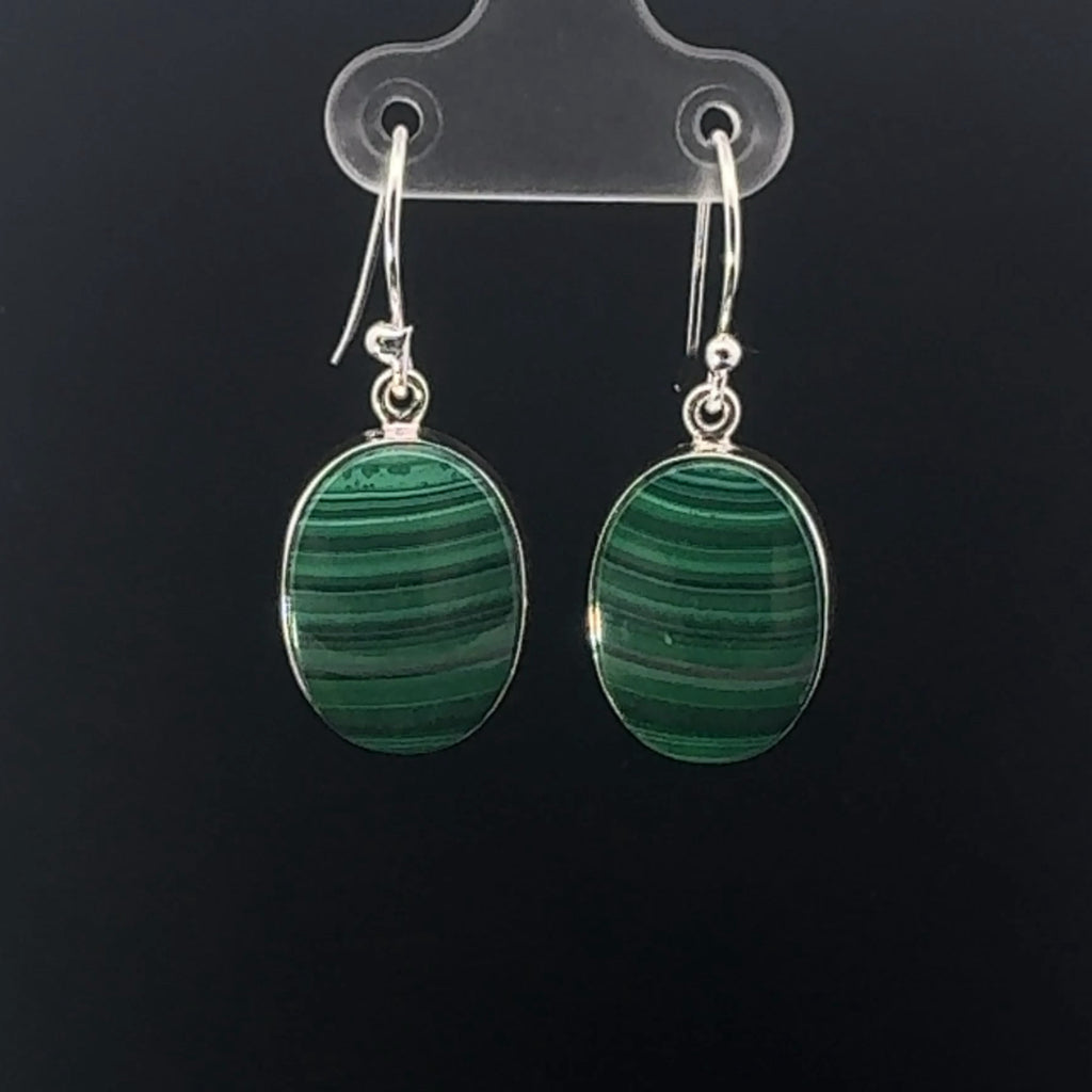 Sterling Silver Malachite Earrings