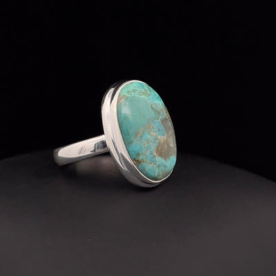 Sterling Silver Kingman Turquoise Ring Size 7