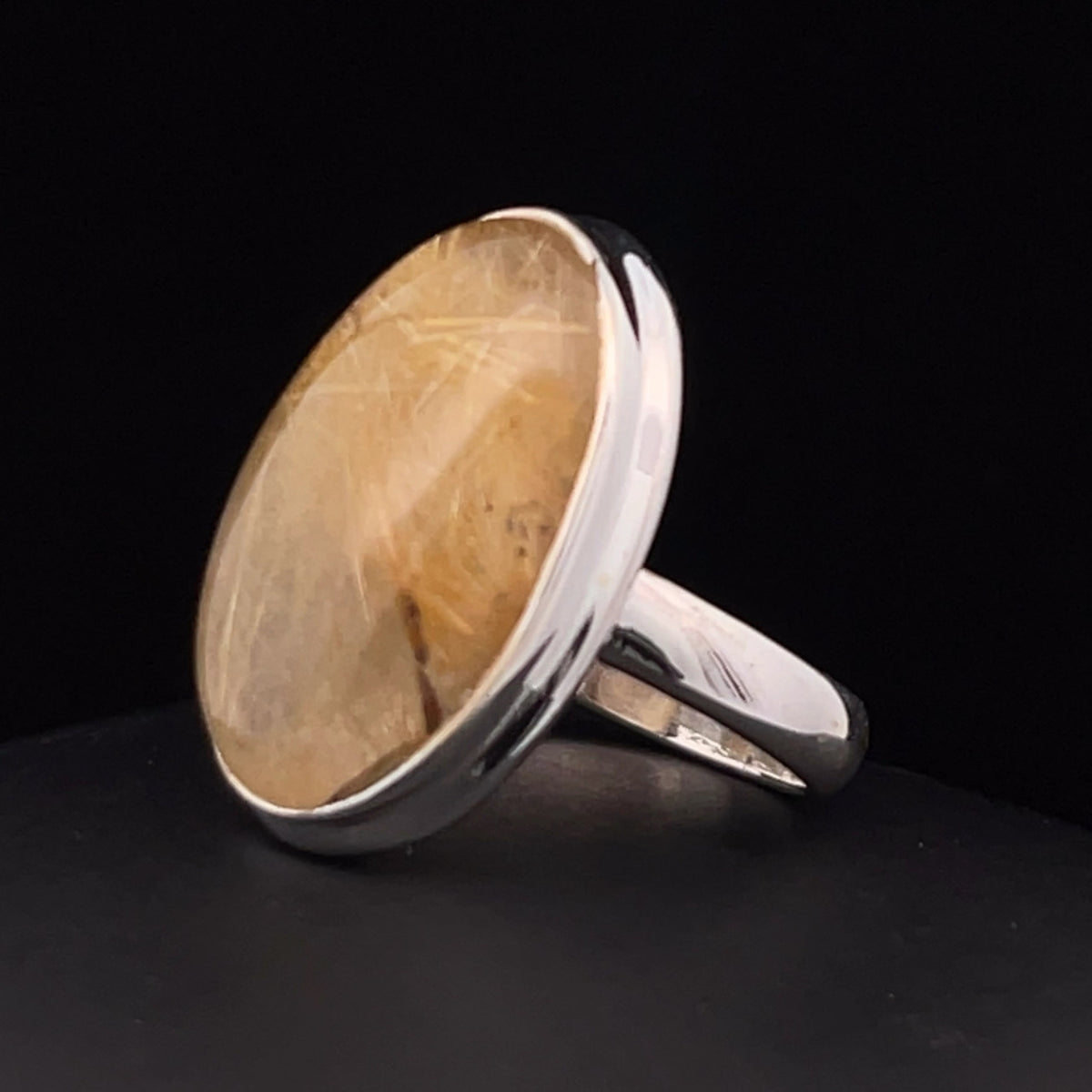Sterling Silver Rutilated Quartz Ring Size 8