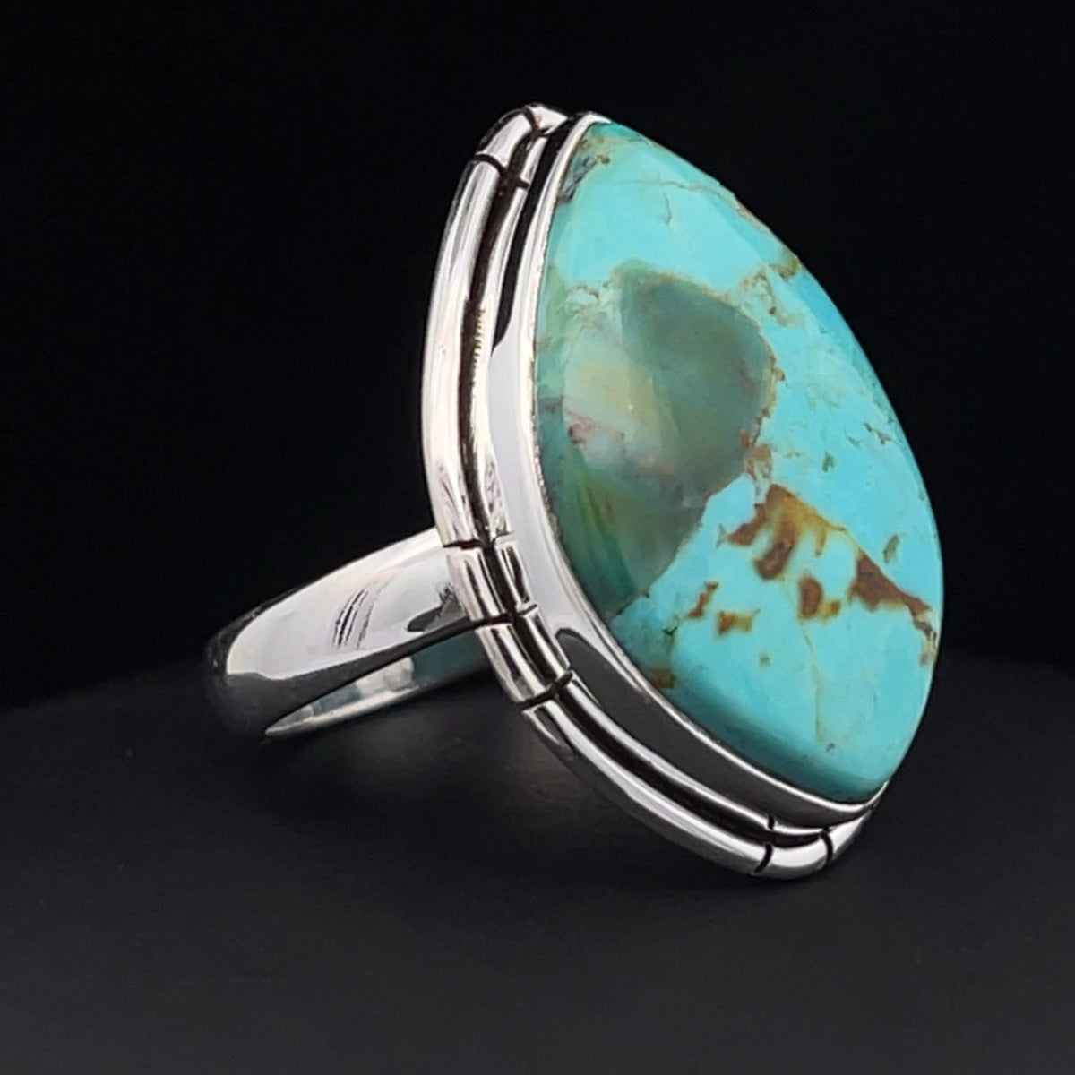 Sterling Silver Kingman Turquoise Ring Size 7