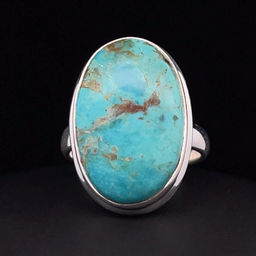 Sterling Silver Kingman Turquoise Ring Size 7